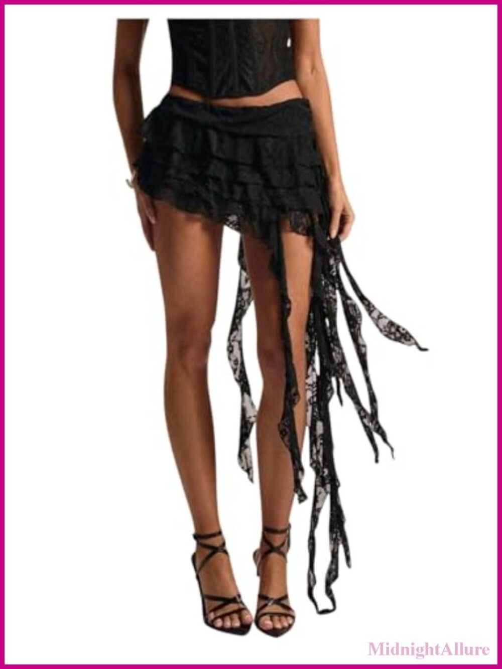 Y2K Mesh Ruffle Layered Asymmetrical Mini Skirt Low Rise Flowy Party